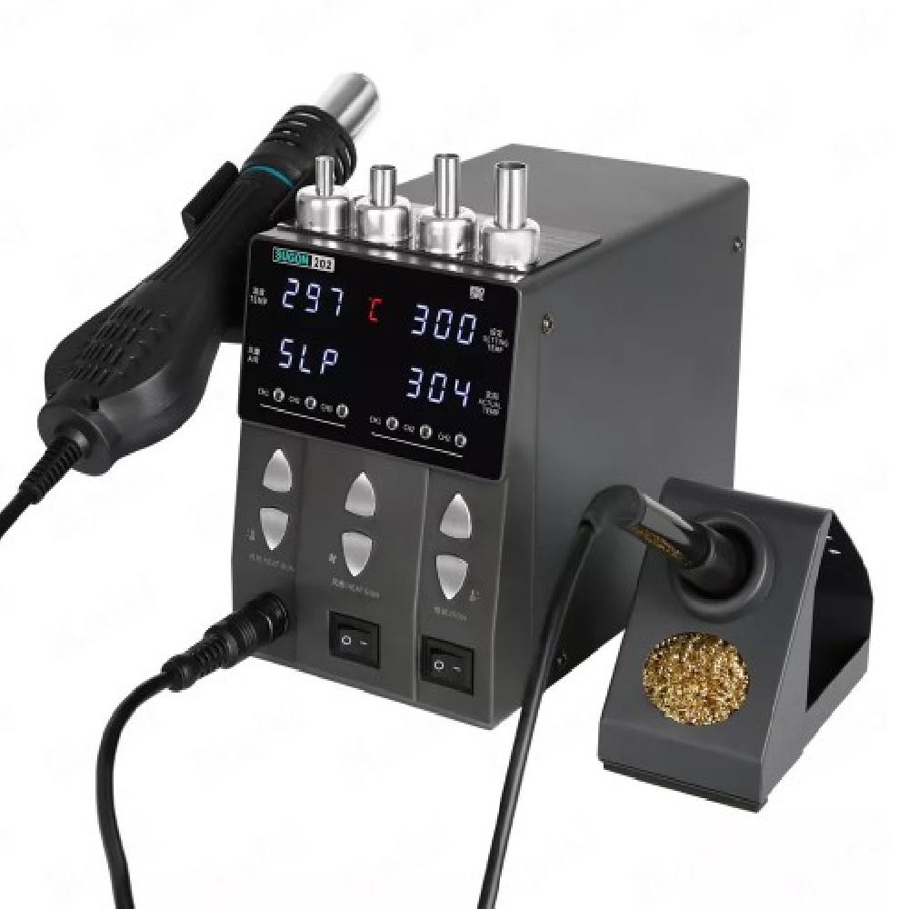 2-in-1 750W Digital Hot Air Rework Soldering Station | Unbranded Soldering Iron Kit With LED